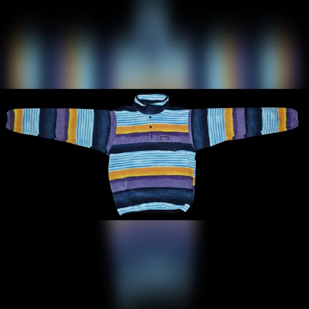Patagonia Unisex Synchilla Snap-T Fleece Pullover 2016 Painted Fitz Stripe Sz XS - Picture 8 of 16